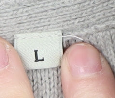 Brave Soul Men's Grey Henley Jumper Size L