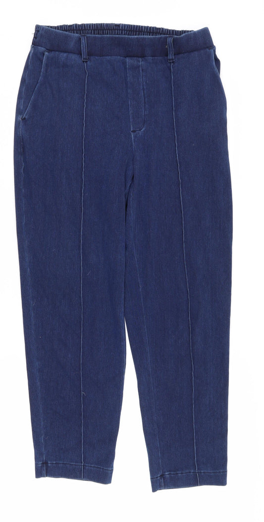Lands' End Women's Blue Denim Trousers, M, Casual
