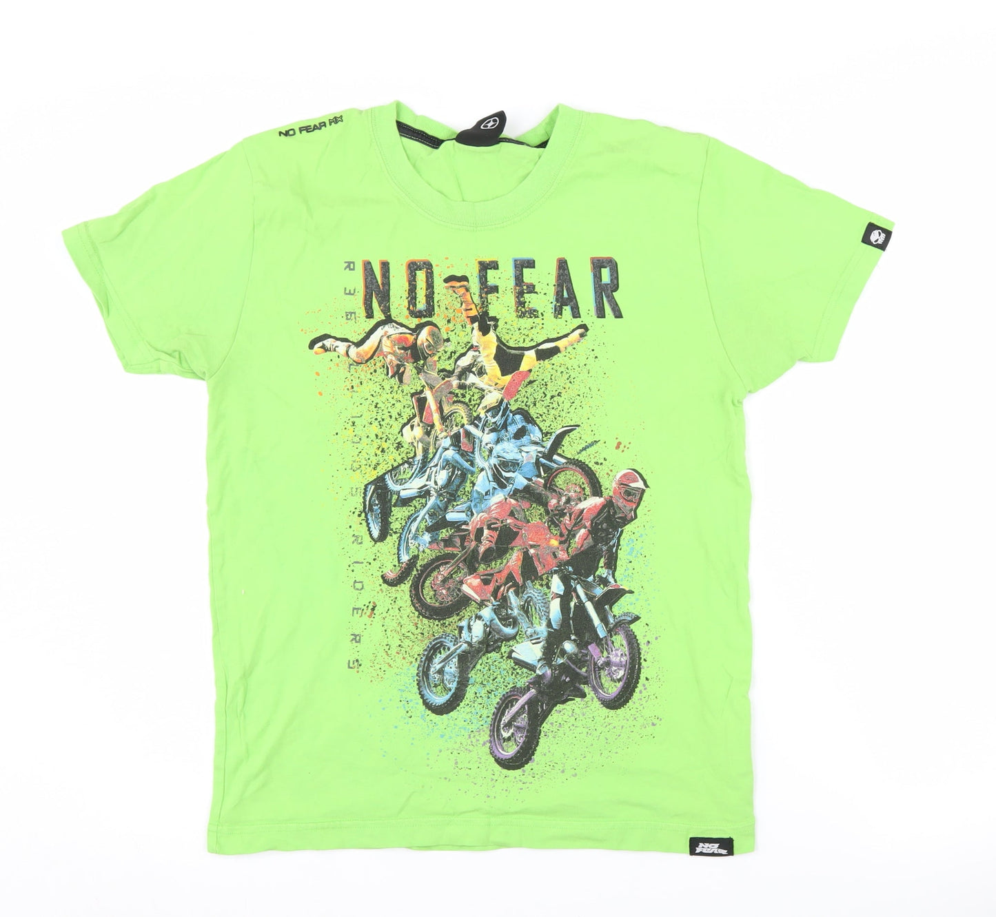 No Fear Boys Green Motorsport Graphic T-Shirt 13 Years