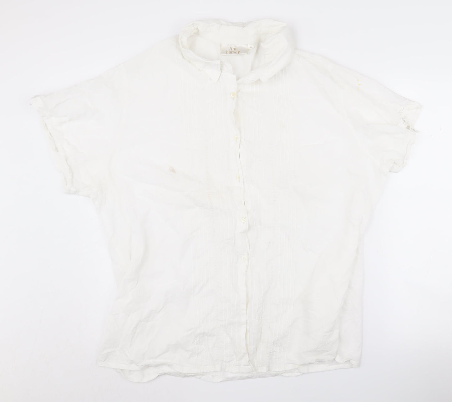 Womens UK Size 22 Ann Harvey White  Button-Up