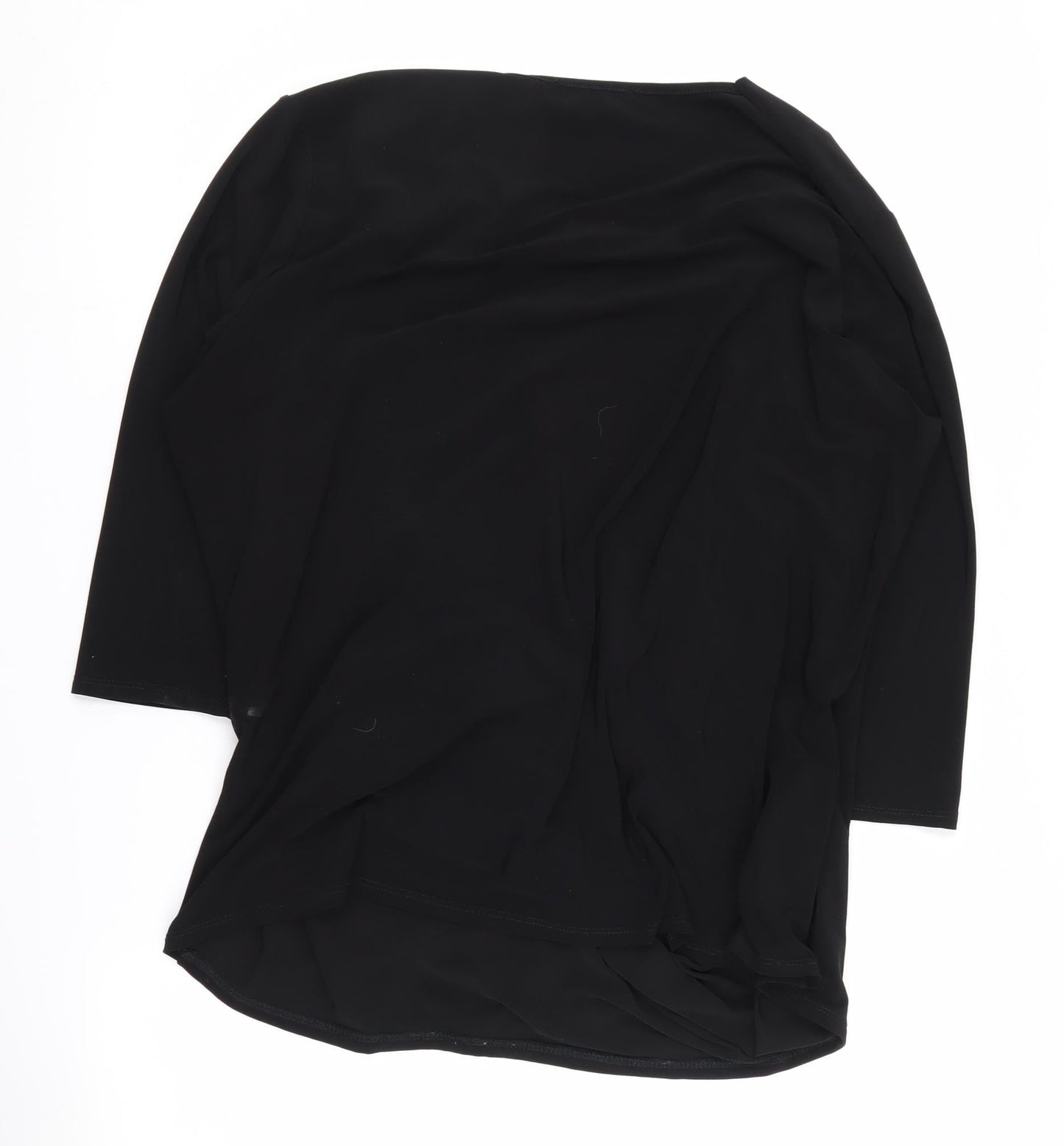 Womens UK Size XL BASSINI Black Basic Blouse