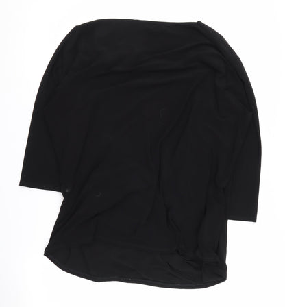 Womens UK Size XL BASSINI Black Basic Blouse