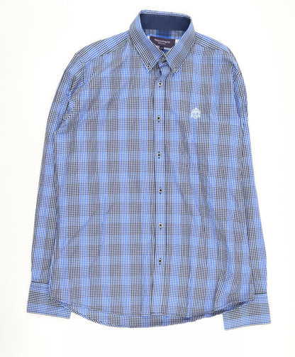 William Hunt Men's Blue Check XL Long Sleeve Shirt