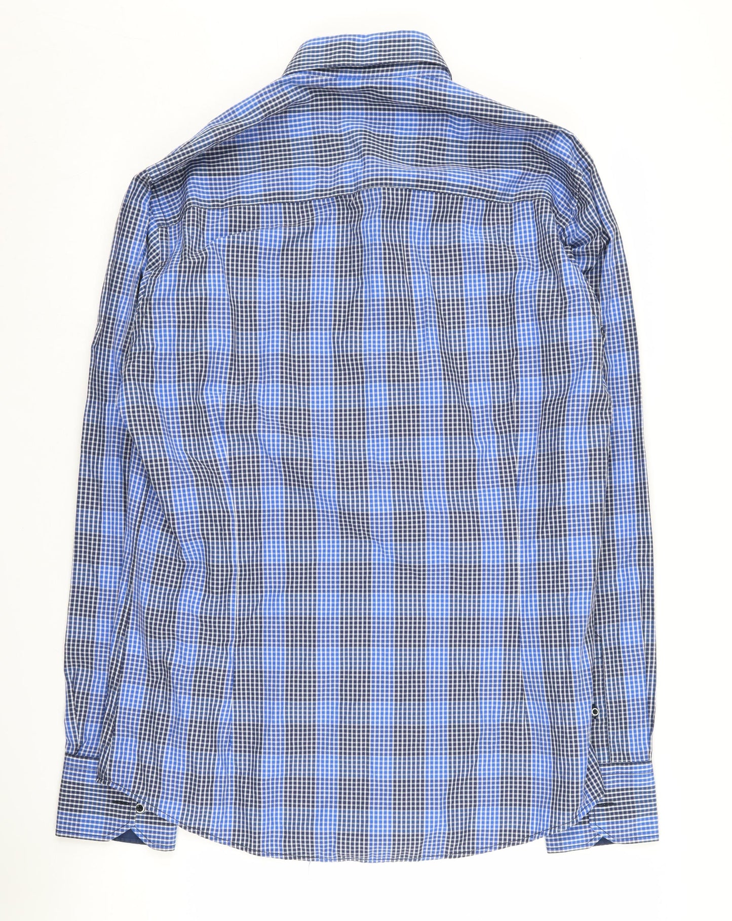 William Hunt Men's Blue Check XL Long Sleeve Shirt