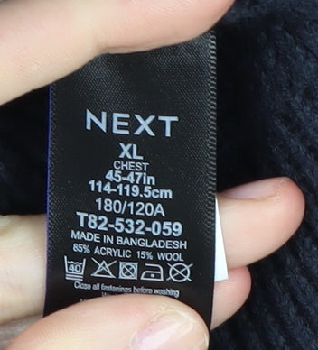 Next Men's Red XL Full Zip Jumper High Neck