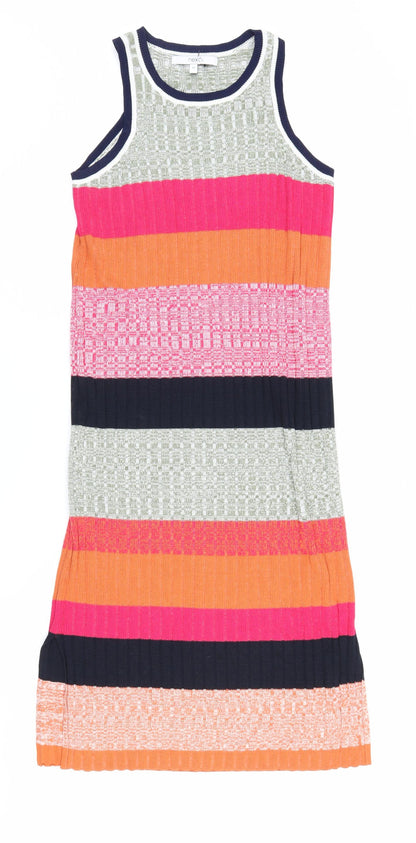 Next Women's Multicoloured Striped Tank Dress Size 10