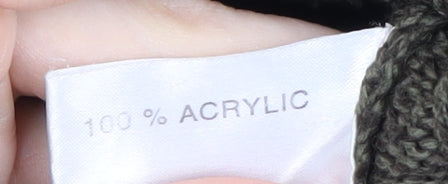 EWM Men's Green Full Zip Cable-Knit Jumper M