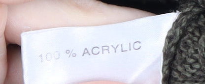 EWM Men's Green Full Zip Cable-Knit Jumper M