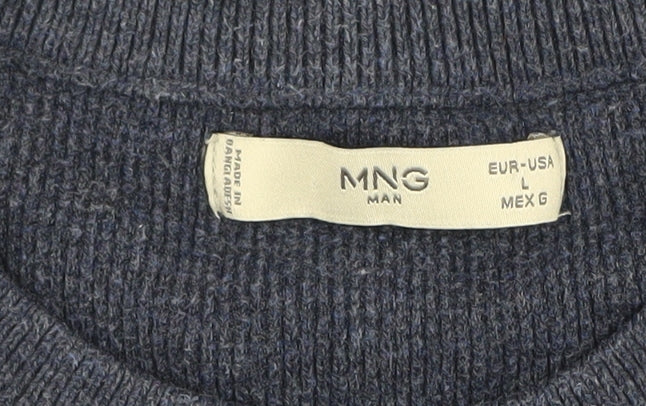 MNG Men's Blue Crew Neck Pullover Jumper L