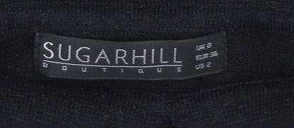 Sugarhill Boutique Black Knit Collared Dress, Size 8 Women