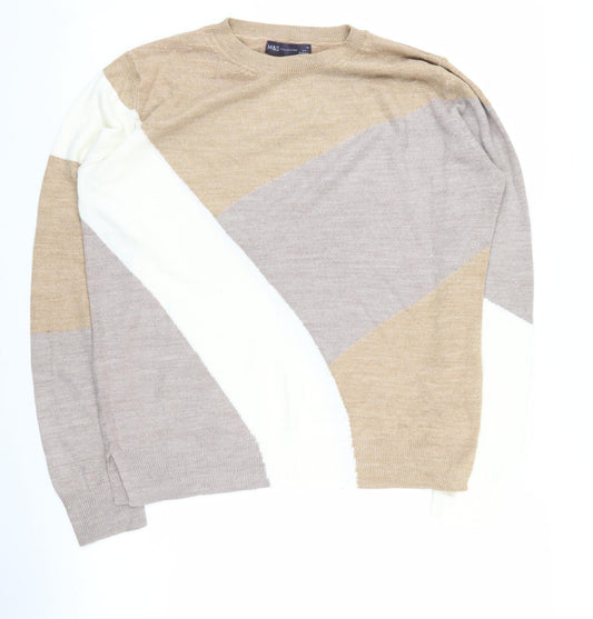 Womens UK Size 10 Marks and Spencer Beige Pullover Jumper
