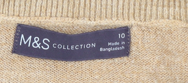 Womens UK Size 10 Marks and Spencer Beige Pullover Jumper
