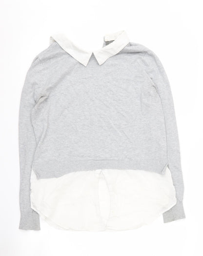 Womens UK Size S Oasis Grey Pullover Jumper