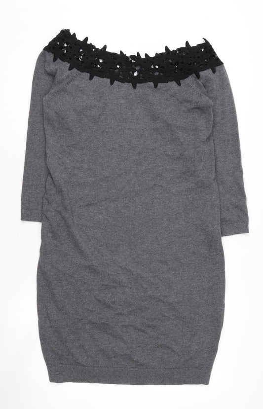 Clements Ribeiro Women's Grey 3/4 Sleeve Dress - Size 12