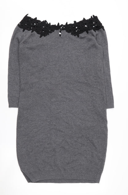 Clements Ribeiro Women's Grey 3/4 Sleeve Dress - Size 12