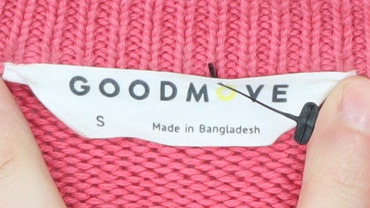 Goodmove Women's Pink Striped Pullover Jumper, Small