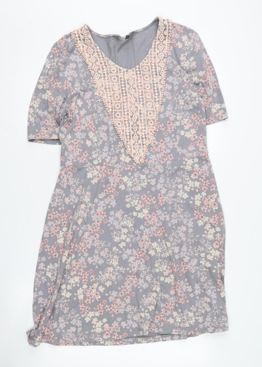 Laura Ashley Women's Floral V-Neck Dress, Size 14