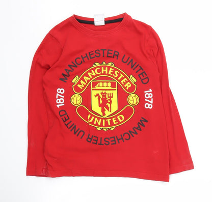 Manchester United Boys Red Long Sleeve T-Shirt 8-9 Years