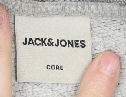 Mens UK Size L JACK & JONES Grey Pullover Hoodie