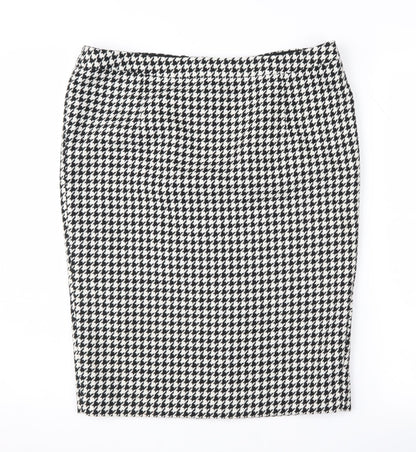 Jaeger Women's Black White Geometric Pencil Skirt Size 14