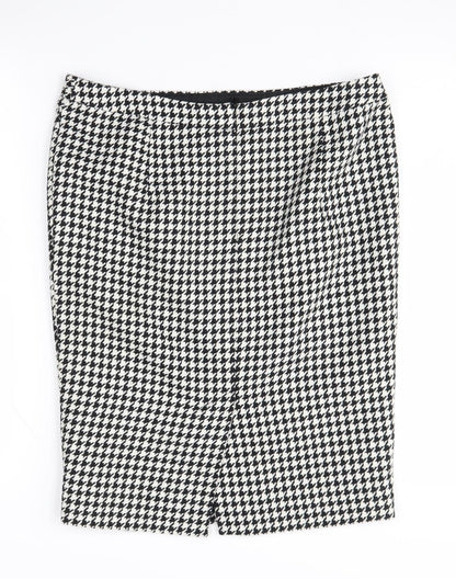 Jaeger Women's Black White Geometric Pencil Skirt Size 14