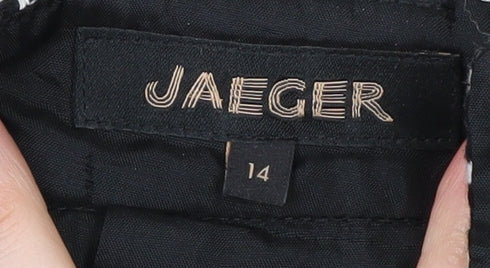 Jaeger Women's Black White Geometric Pencil Skirt Size 14