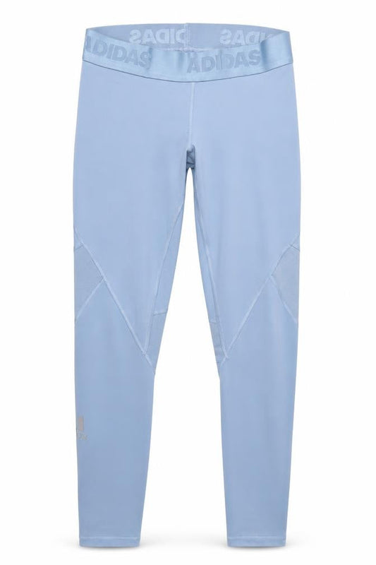 Front view of Adidas Women's Blue Compression Leggings S for Gym