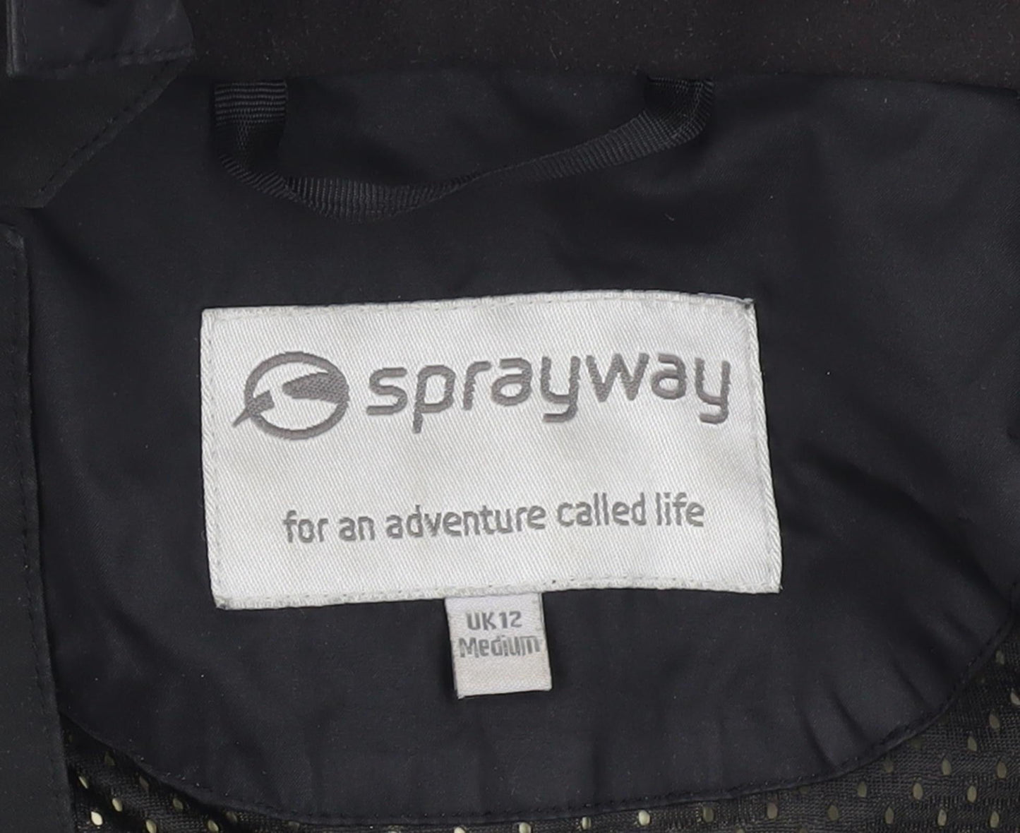 Womens UK Size 12 Sprayway Black Rain Coat