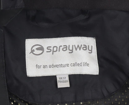 Womens UK Size 12 Sprayway Black Rain Coat