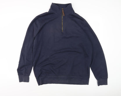 Mens UK Size M Mountain Warehouse Blue 1/4 Zip Sweatshirt