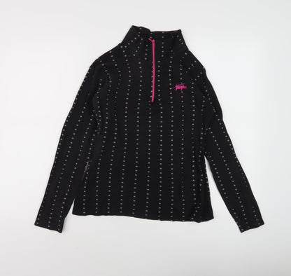 Trespass Women's Black Henley Sweatshirt, S, Polka Dot