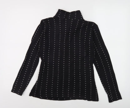 Trespass Women's Black Henley Sweatshirt, S, Polka Dot