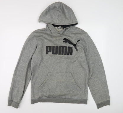 Puma Boys Grey Logo Pullover Hoodie Size 16