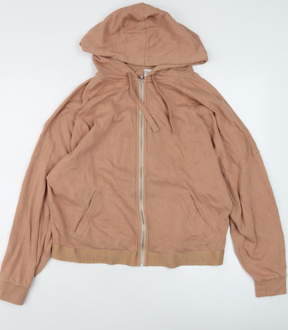 Womens UK Size M Calvin Klein Brown Full Zip Hoodie