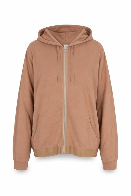 Womens UK Size M Calvin Klein Brown Full Zip Hoodie