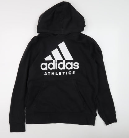 Adidas Men's Black Logo Hoodie Size L Pullover