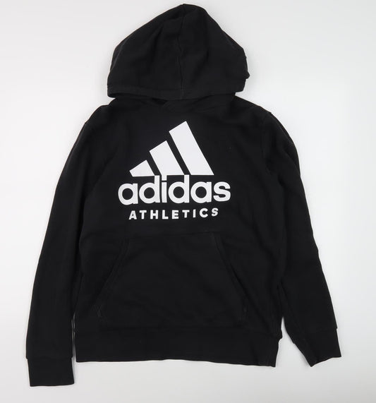 Adidas Men's Black Logo Hoodie Size L Pullover