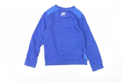Nike Boys Blue Pullover Sweatshirt S with Logo