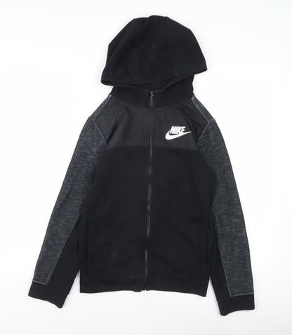 Nike Boys Black Full Zip Hoodie - Size 12-13 Years