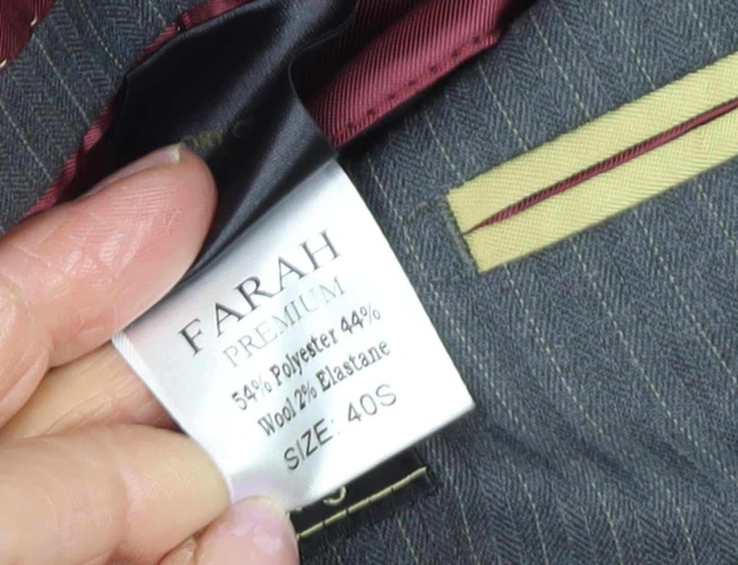 Mens UK Size 40 Farah Regular Grey Suit Jacket