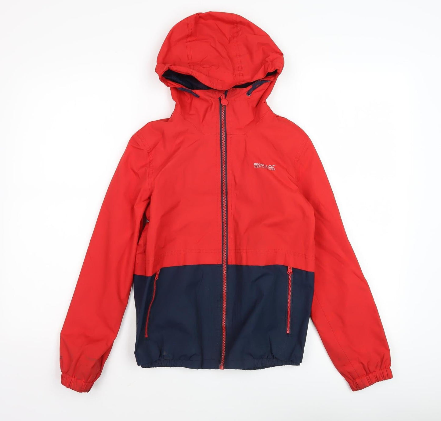 Regatta Boys Red Blue Windbreaker Jacket Hooded 14 Years