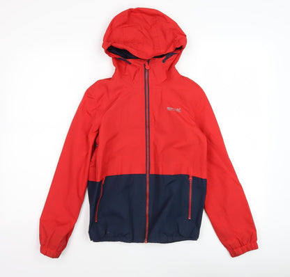 Regatta Boys Red Blue Windbreaker Jacket Hooded 14 Years