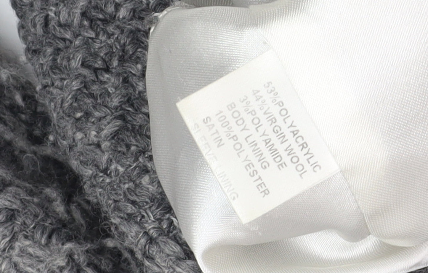 Ayoca Women's Grey Long Coat, L, Button, Lined