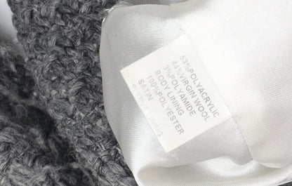 Ayoca Women's Grey Long Coat, L, Button, Lined