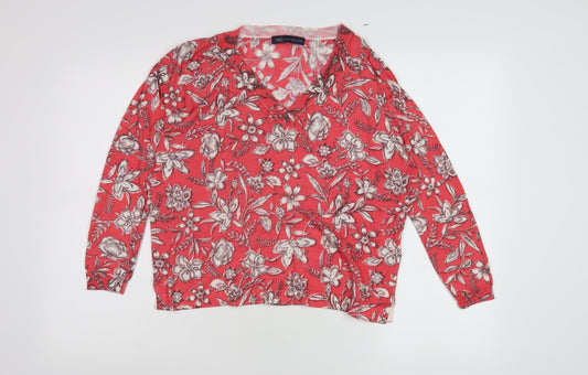 Womens UK Size M Marks and Spencer Red Pullover Jumper