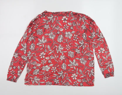 Womens UK Size M Marks and Spencer Red Pullover Jumper