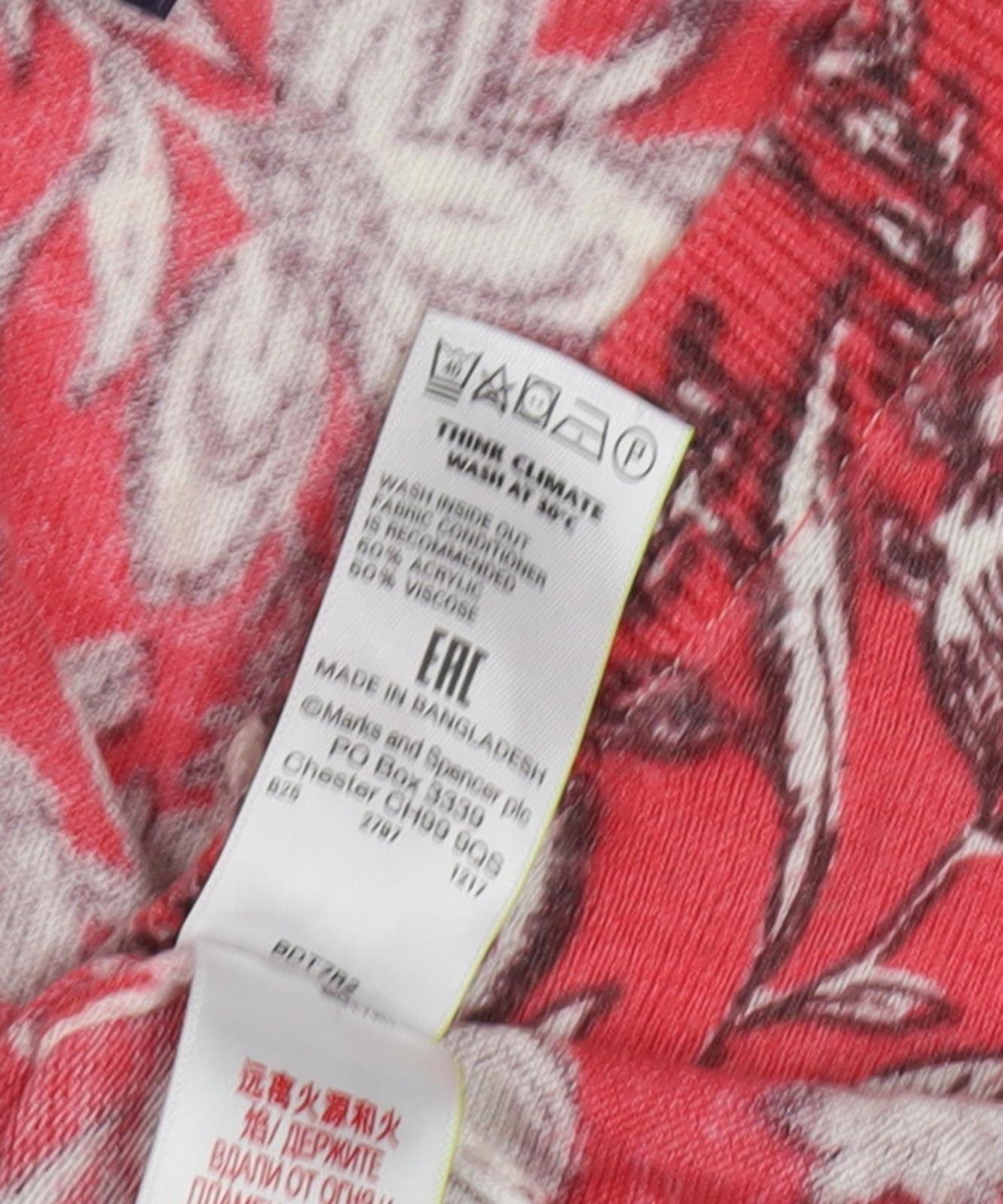 Womens UK Size M Marks and Spencer Red Pullover Jumper