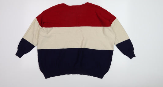 Womens UK Size M Blue Vanilla Multicoloured Pullover Jumper