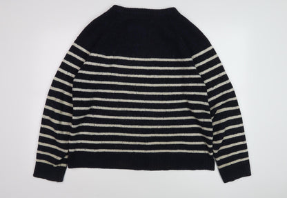 Fat Face Men's Black Wool Pullover Jumper Size L