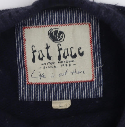 Fat Face Men's Black Wool Pullover Jumper Size L